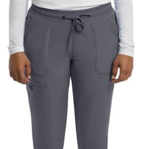 Healing Hands Women's Renee Cargo Jogger Pants in Pewter (Gray)  (Petite Small)